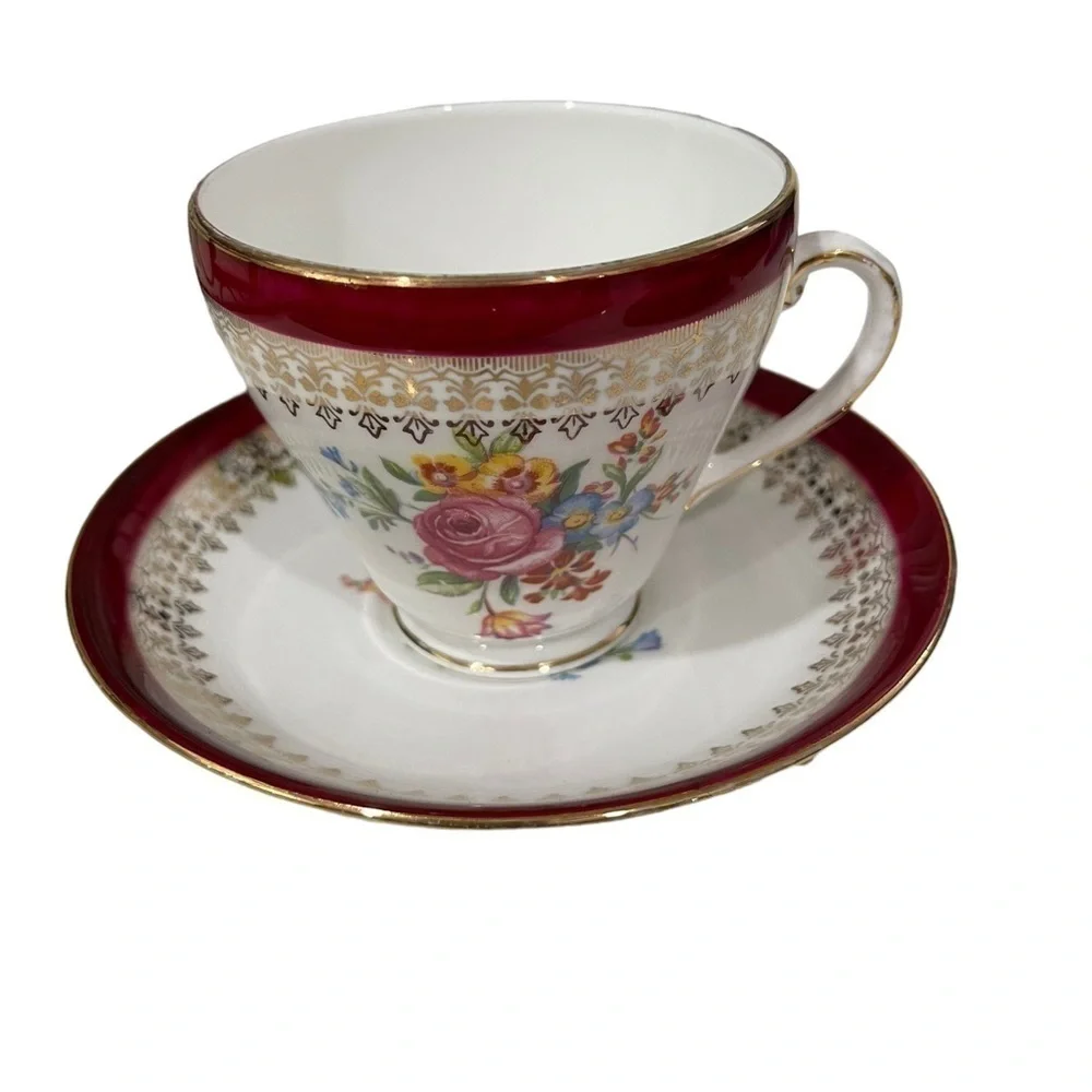 Grafton, Teacup and Saucer, bone China, made in England.
